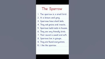 10 Lines Essay on The Sparrow | Short English Essay #shorts