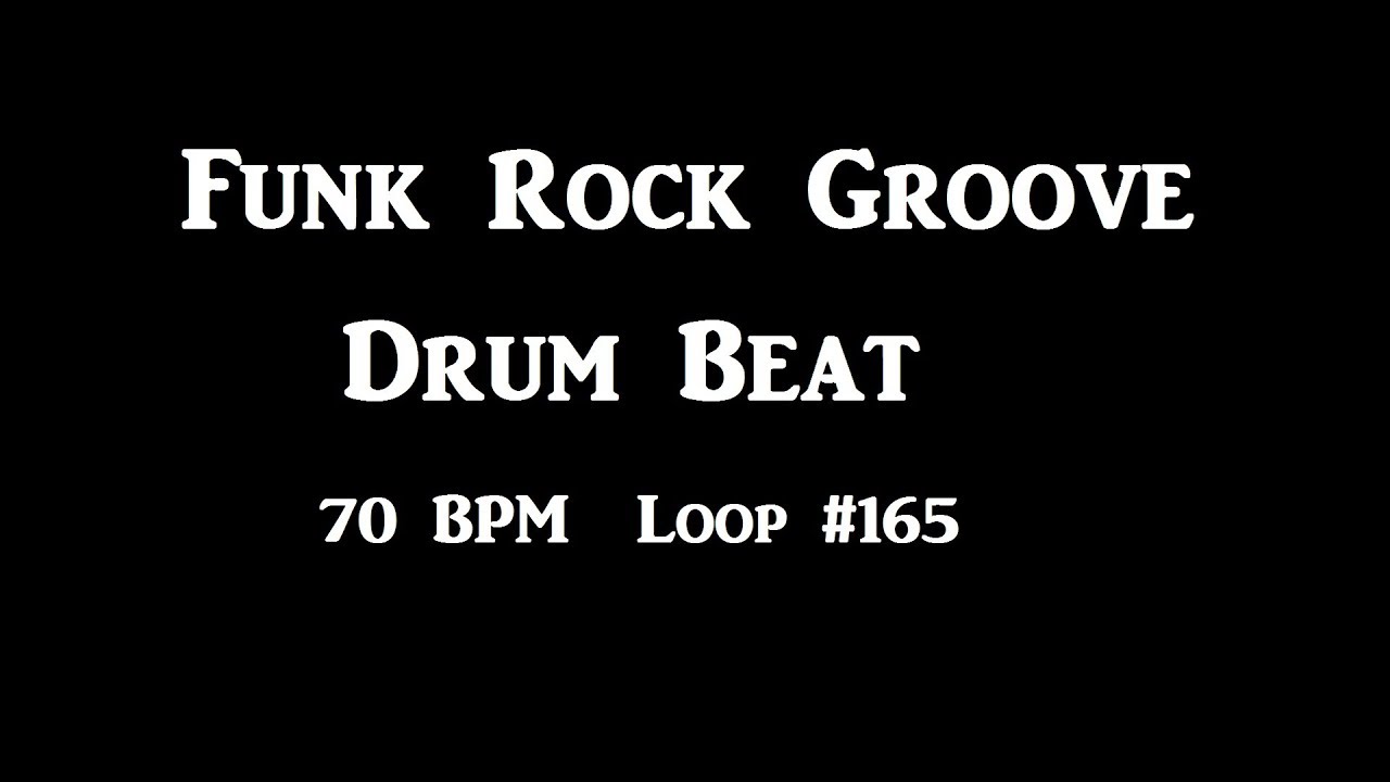 Funk Rock Drum Track 70 BPM, Drum Beats for Bass Guitar, Instrumental Drums Beat 165, Funky