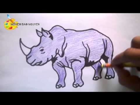 Hướng Dẫn Vẽ Con Tê Giác  How To Draw A Rhino  YouTube