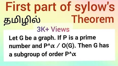 First part of sylow theorem | Topics in algebra | tamil explanation