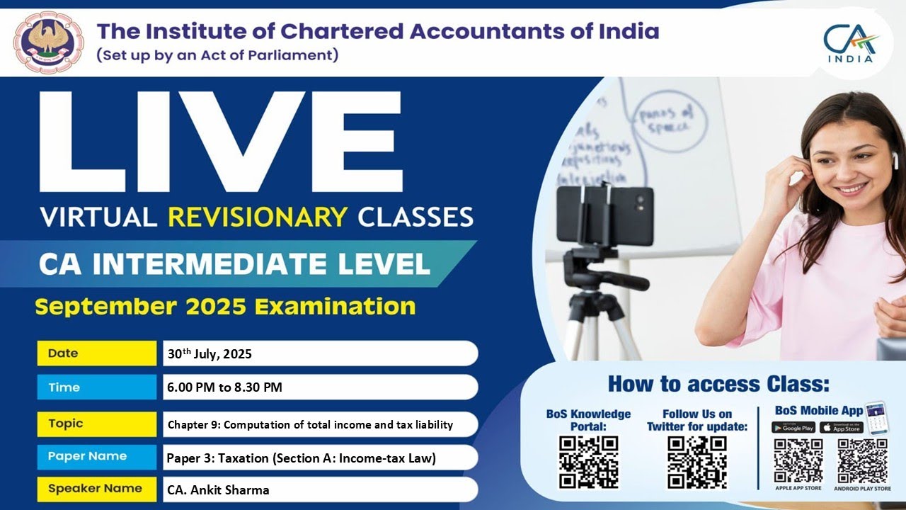 Intermediate Paper-3A:ITL | Topic: Ch9: Computation of total income...| Session 2 | 30 July, 2025