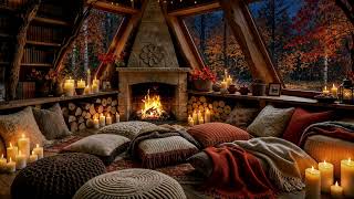Stay Inside, It’s Raining 🍂🌧️ A Warm Fireplace & Cozy Autumn Ambience screenshot 1