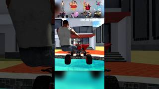 Franklin Vs 4 Vehicles: Shin-chan &amp; Motu Patlu / Oggy House Jump Challenge! 😱🏠🔥💥🚗 #gaming #shorts