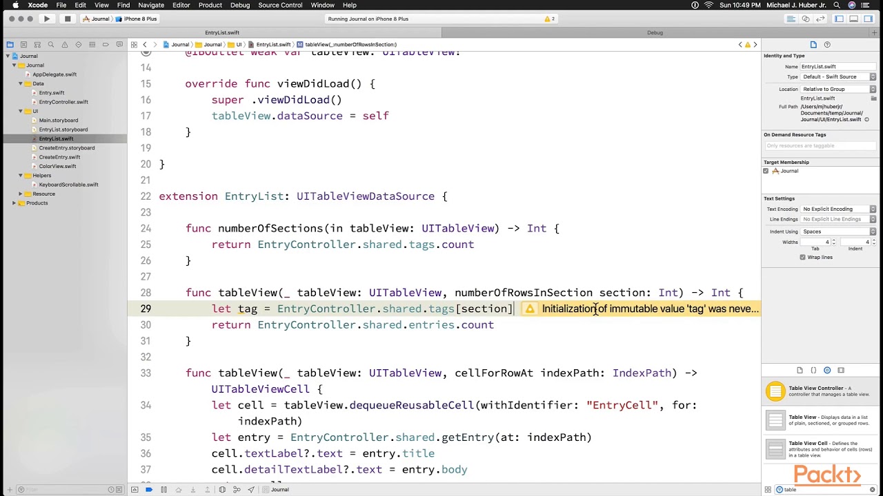 24 Implementing Sections in a UITableView - YouTube