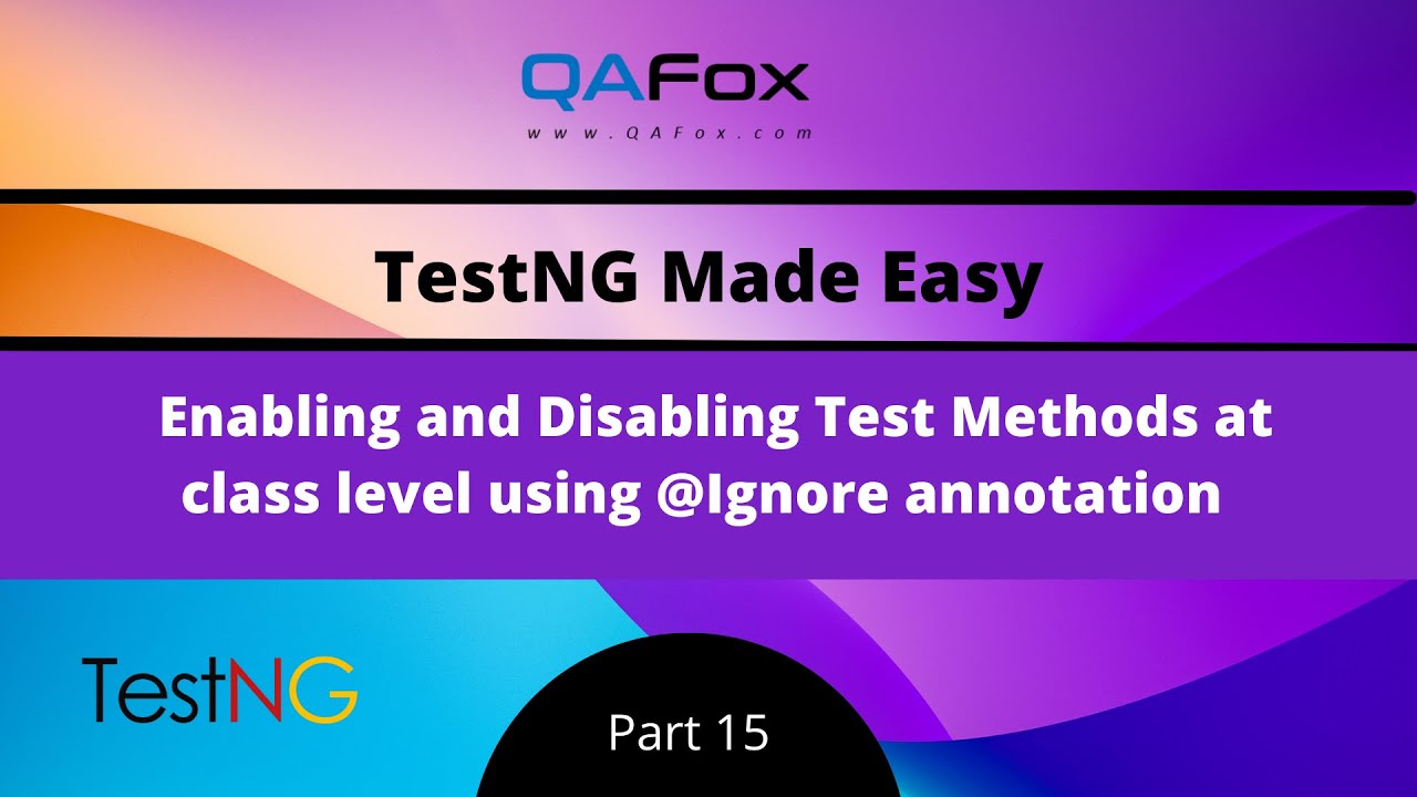Enable Disable Test Methods at Package level using @Ignore annotation ...