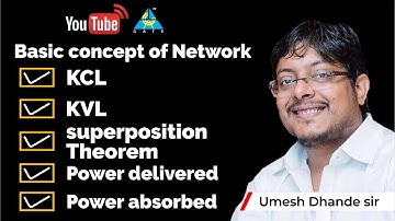 Live Session By Umesh Dhande Sir | Basic Concepts of Network | KCL | KVL | Super Position Theorem
