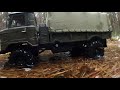 GAZ-66 (ГАЗ-66) wet road sections - driving in the forest - RC scale truck [Cross RC GC4] part 4