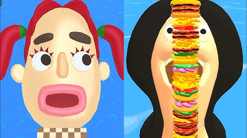 Sandwich Runner VS Burger Run - All Levels SpeedRun Gameplay Android iOS