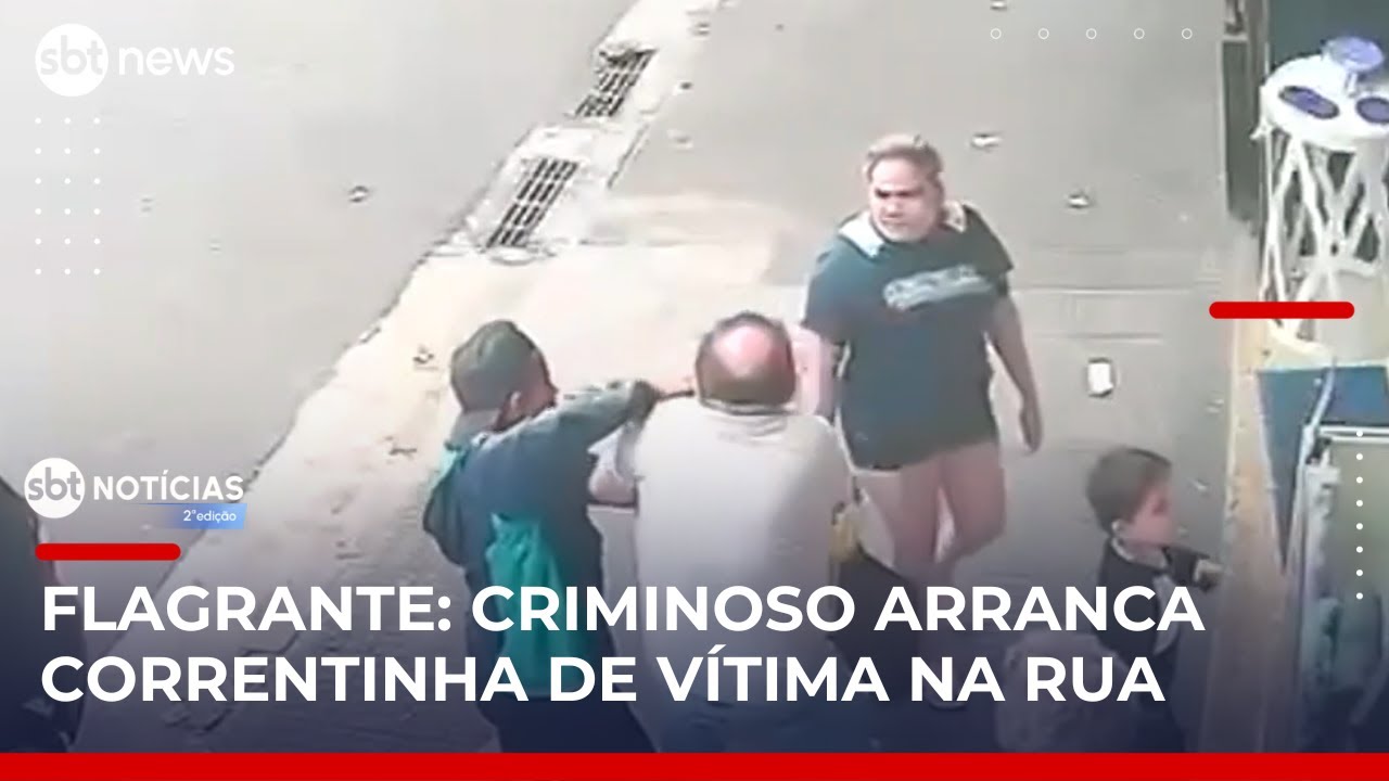 Criminoso rouba correntinha de homem e foge de populares no Brás, em SP | #SBTNoticias
