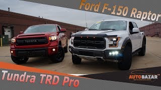 2018 Ford Raptor VS Toyota Tundra TRD 2017. Тест драйв Форд Раптор 2018 и Toyota Tundra TRD PRO 2017 видео Тойота Тундра 2017 2018 в новом кузове: фото комплектации и цены в России