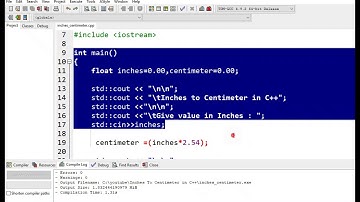 Inches To Centimeter in C++