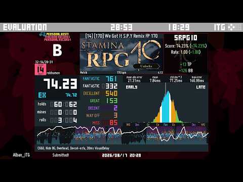 ITG - Stamina RPG 10 - [14] [170] We Got It S.P.Y Remix - 2nd 170 tier 14!!!