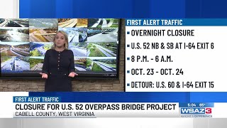 Lanes closures slated for U.S. 52 James River Road overpass bridge project
