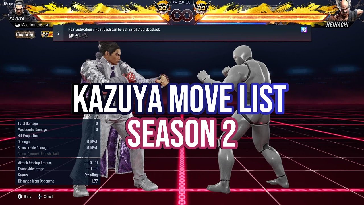 Kazuya Mishima Season 2 Move List Tekken 8 YouTube