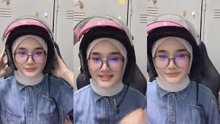 PAKAI HELM 🤣 BIGO LIVE UKHTI HIJAB CANTIK, SENYUMAN NYA MANIS BANGET SUMPAHH, BAYANGIN JADI PACARNYA