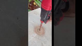 making hole in terrace using 25 mm concrete bit#hardworkworks #constructionworker #sitework