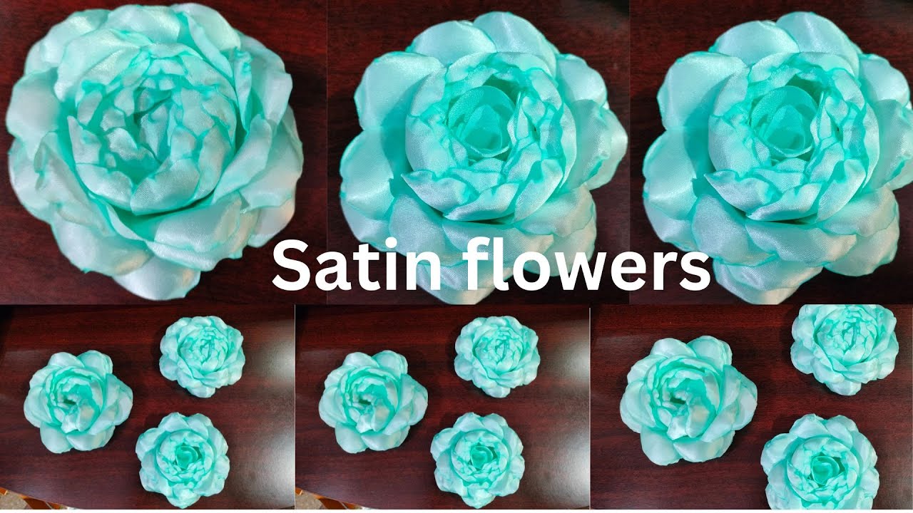 satin ribbon roses | organza  cloth flower | diy | easy way of making artificial flowers decor idea