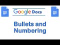 Google Docs: Bullets and Numbering Quiz