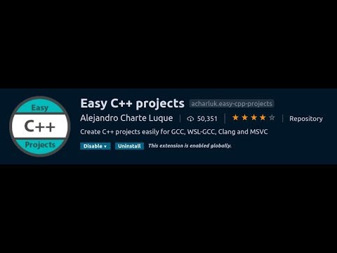 Using Easy C++ Projects extension for VS Code