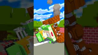 Steeplechase: Steve-Bulldozer vs Alex-Monster-Truck - Minecraft Animation #minecraft #steve #alex