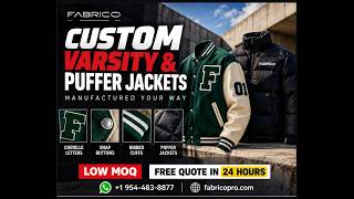 Custom varsity & puffer jackets made your way 🧥
