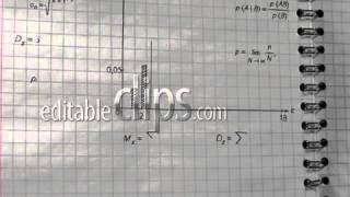 math physics formulas on squared exercise book flying camera