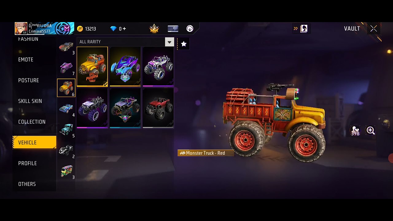 My collection in freefire jurney