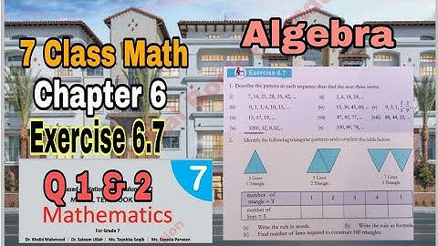 Class 7 Math Chapter 6 Exercise 6.7 | Q 1 & 2 | Algebra |SNC|NBF| ilmi darasgah