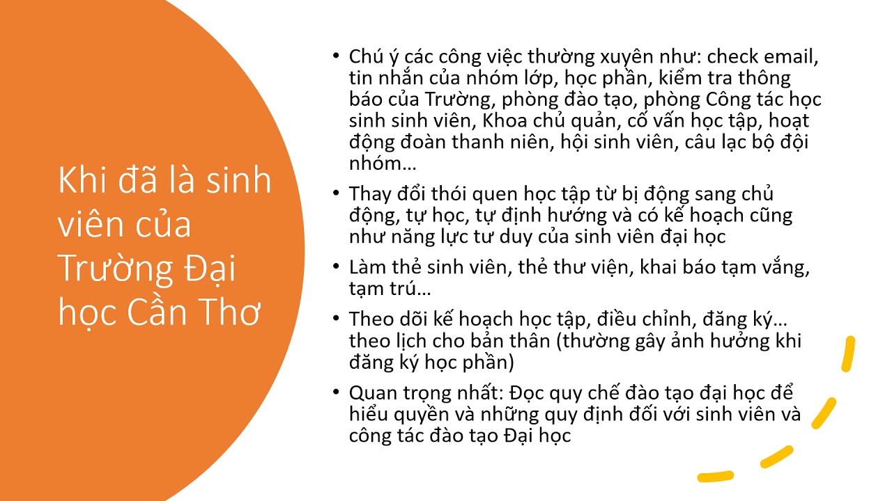 Những điều lưu ý và kỹ năng sinh viên CTU cần quan tâm - phần 1 - khi nhập học - by Leks Spring - youtube