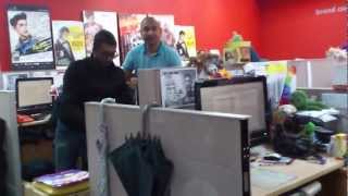 FlyFM Office Dares - Throw balls of paper at your colleague then buat bodoh