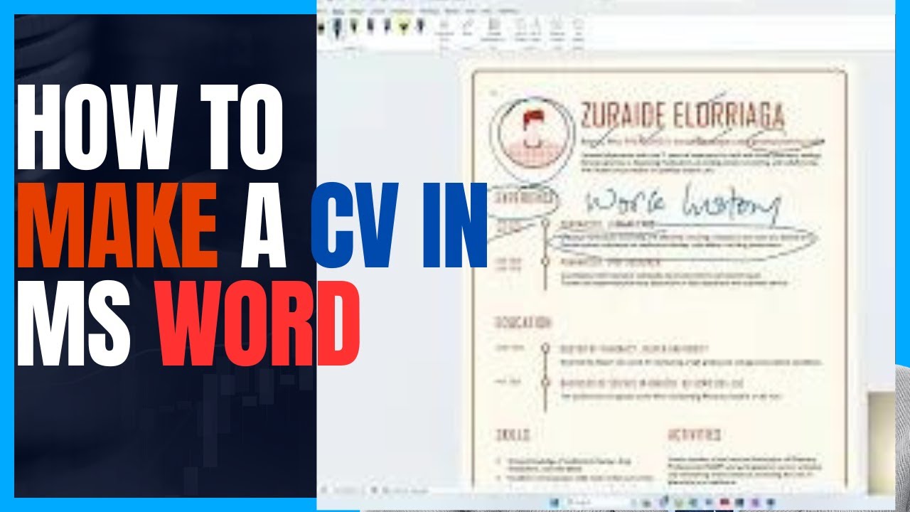 ⁣How to develop a CV(Curriculum Vitae) in Microsoft Word