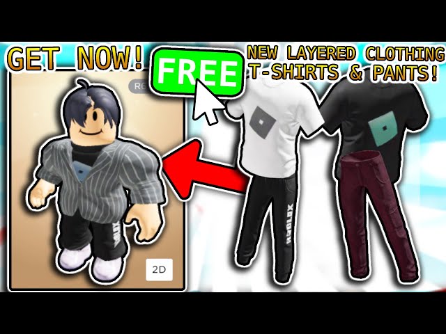 FREE ACCESSORIES! HOW TO GET X2 LAYERED CLOTHING PANTS & X2 T-SHIRTS! ( ROBLOX 3D LAYERED CLOTHING) 