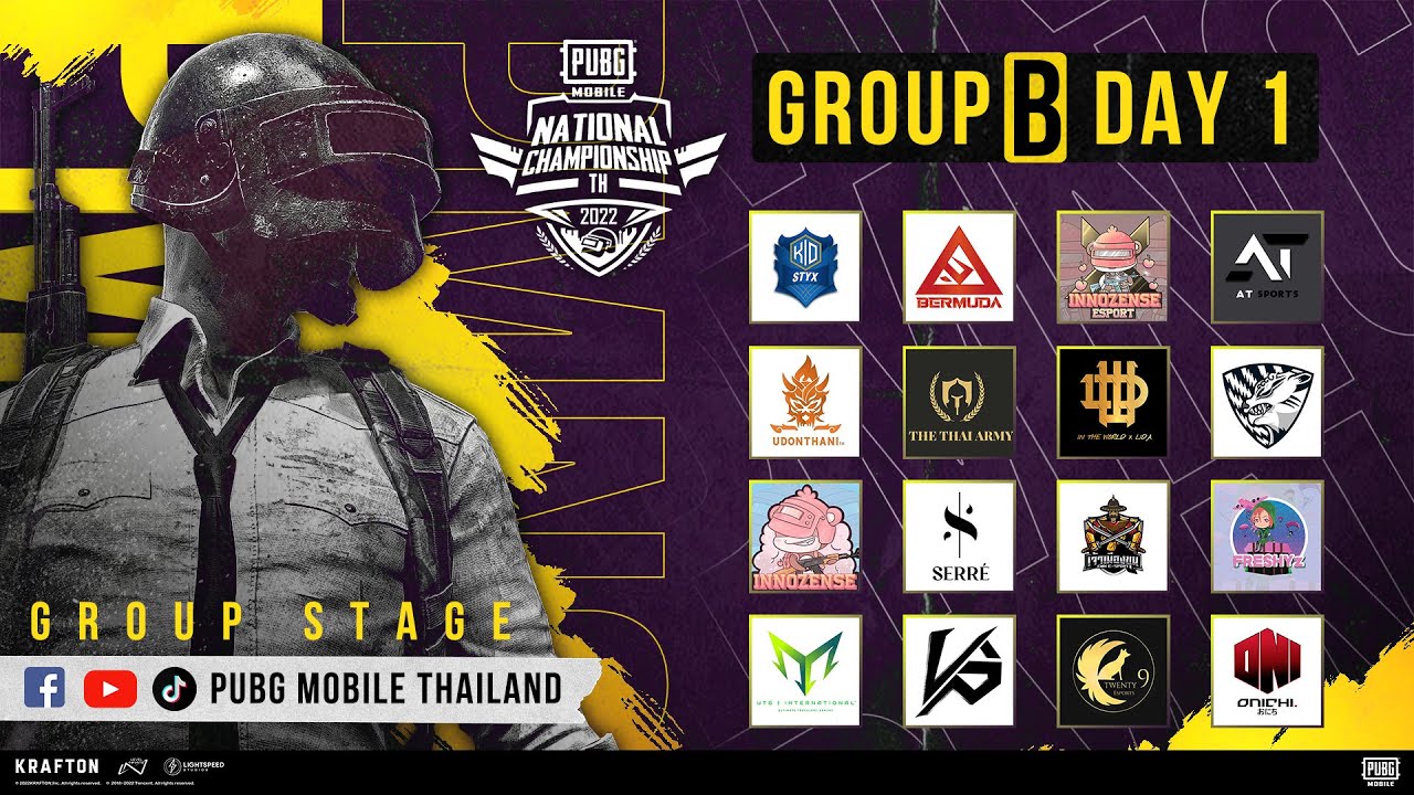🔴 ถ่ายทอดสด 🔴 กลุ่ม B วันที่ 1  PUBG Mobile National Championship Thailand 2022