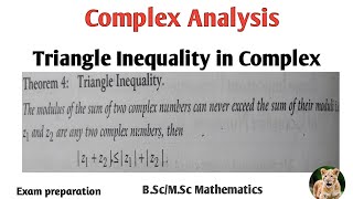 Triangle Inequality in Complex