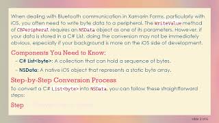 How To Convert C Byte To Nsdata For Xamarin Forms Ios Development
