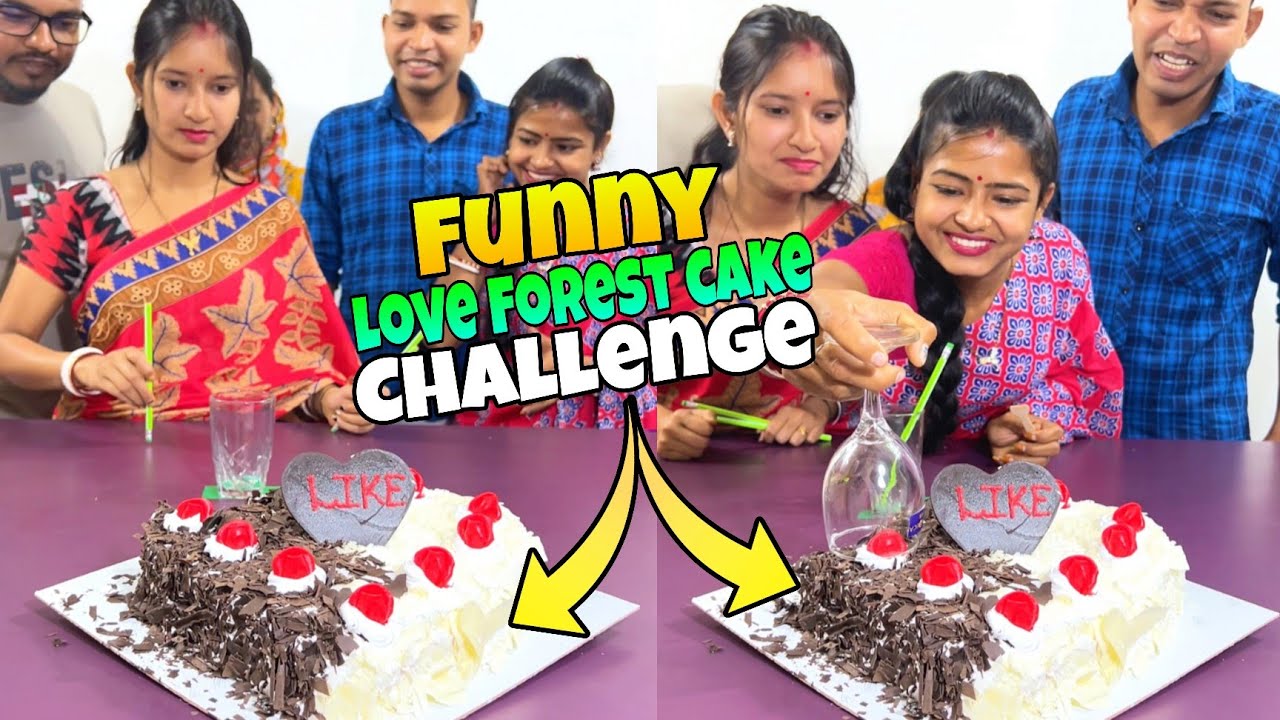 Love Dual Forest Cake Funny Challenge with Family