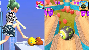 Satisfying Mobile Games : Tippy Toe 3D vs Going Balls All Levels Gameplay ios,android