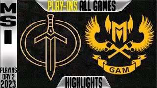 GG vs GAM Highlights ALL GAMES MSI Play- ins 2023 Upper Round 1 Day 2 Golden Guarddians vs GAM Espor