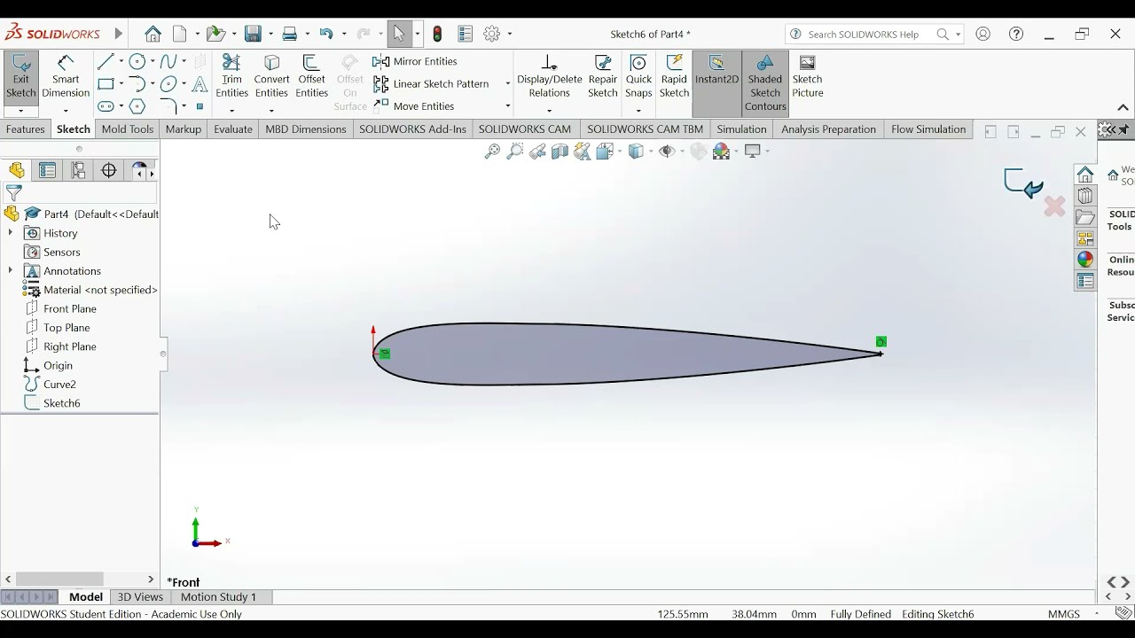 Tapered Aerofoil design NACA0012