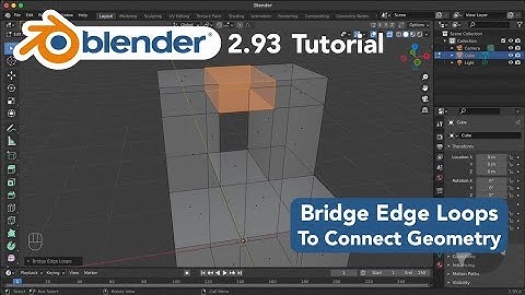 How To Use Bridge Edge Loops to Connect Geometry in Blender 2.93