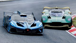 Bugatti Bolide vs Aston Martin Valkyrie AMR Pro 2022 at Nordschleife