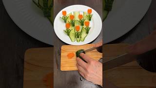 Super Salad Carrot Tulip &amp; Cucumber Garnish #SuperSalad #cuttingskills #fooddecoration