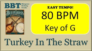 Video thumbnail of "Turkey In The Straw - bluegrass backing track 80"