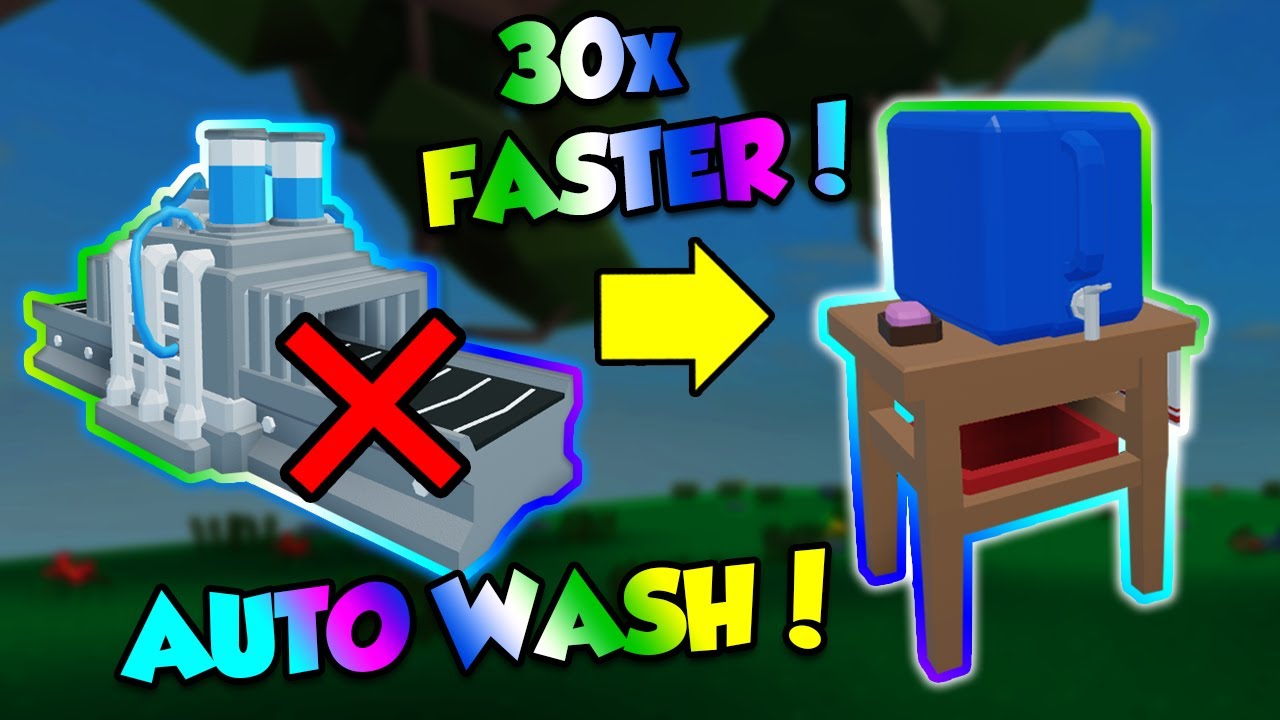 How To Auto Wash Crop Fast Without Industrial Washing Station - industrial washing machine roblox skyblock