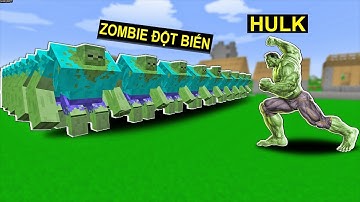 SlenderMan - BIẾN THÀNH KHỔNG LỒ XANH(HULK) BẢO VỆ NOOB KHỎI 100 ZOMBIE ĐỘT BIẾN TRONG MINECRAFT