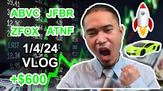 LOSING ALL TENDIES on ABVC JFBR ZFOX ATNF! (1/4/24 Smarter Speculation Vlog)