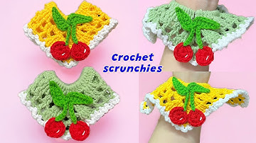 Móc cột tóc bằng len mẫu 1 | Crochet scrunchies tutorial | Vymoclen