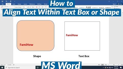 How to Align Text within Text box or Shape in MS Word | Change Text Alignment in Text box or shape