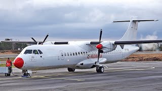 DAT ATR-72 Start up and takeoff at Stord airport, feb. 2023