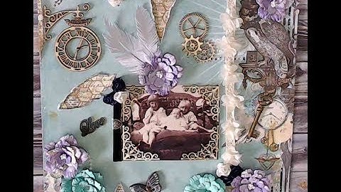 BoBunny Steam Punk style shadow box layout.